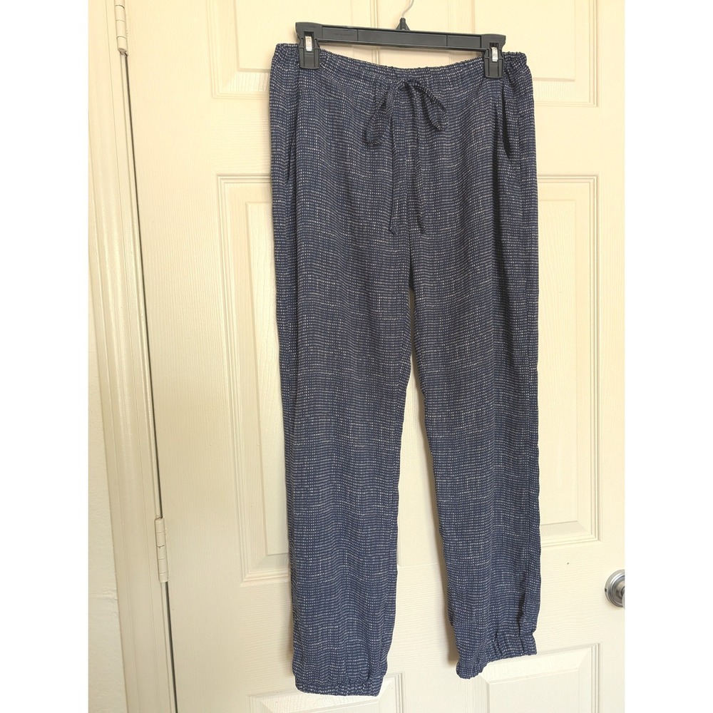 CAbi Blue Textured Drawstring Joggers